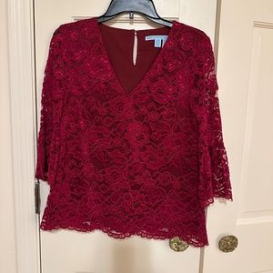 Draper James Lace V - Neck blouse